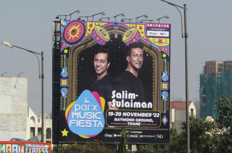 Raymond park OOH campaign, Big hoarding for singer duo Salim - sulaiman, Mumbai