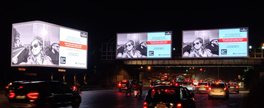 Bright Outdoor Media's OOH Campaign with unipoles and Backlit media format in Mumbai