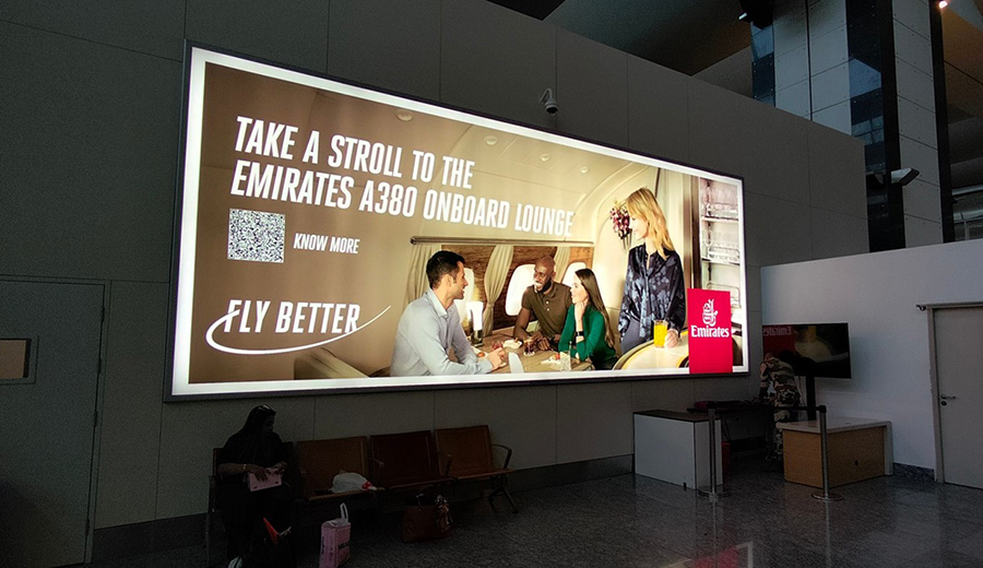 Airline Emirated outdoor back lit campaign at Airport Banglore