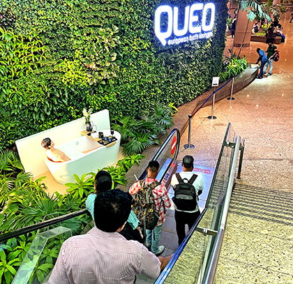 Branding activities at T2, Mumbai Airport to promote Hindware and QUEO
