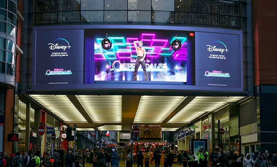 'Welcome to Chippendales' Disney+ show DOOH display