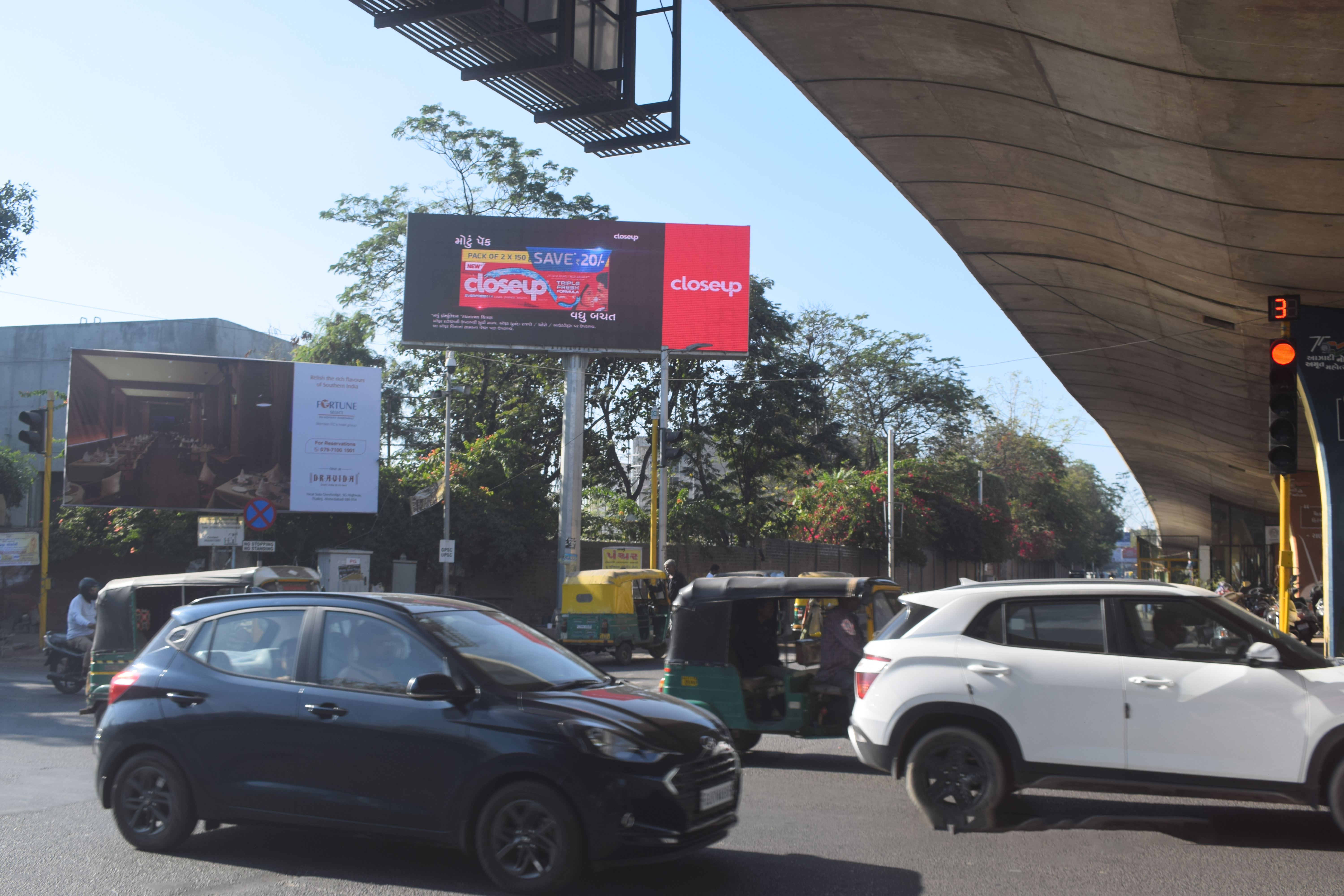 Closeup OOH Campaign at busy streets in Ahmedabad