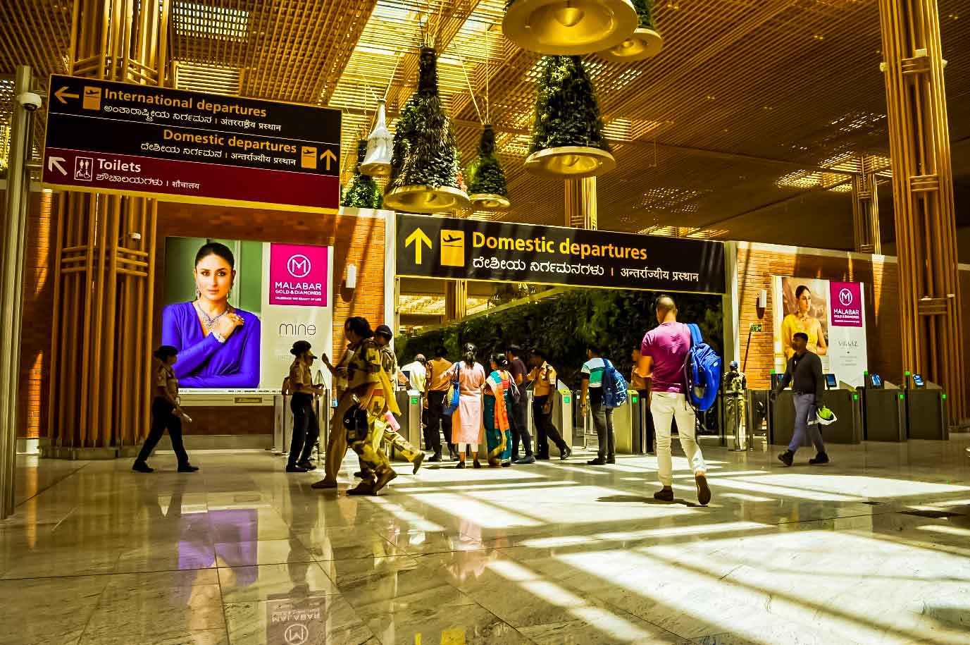 Malabar Campaign at domestic departure entrance at Banglore Airport