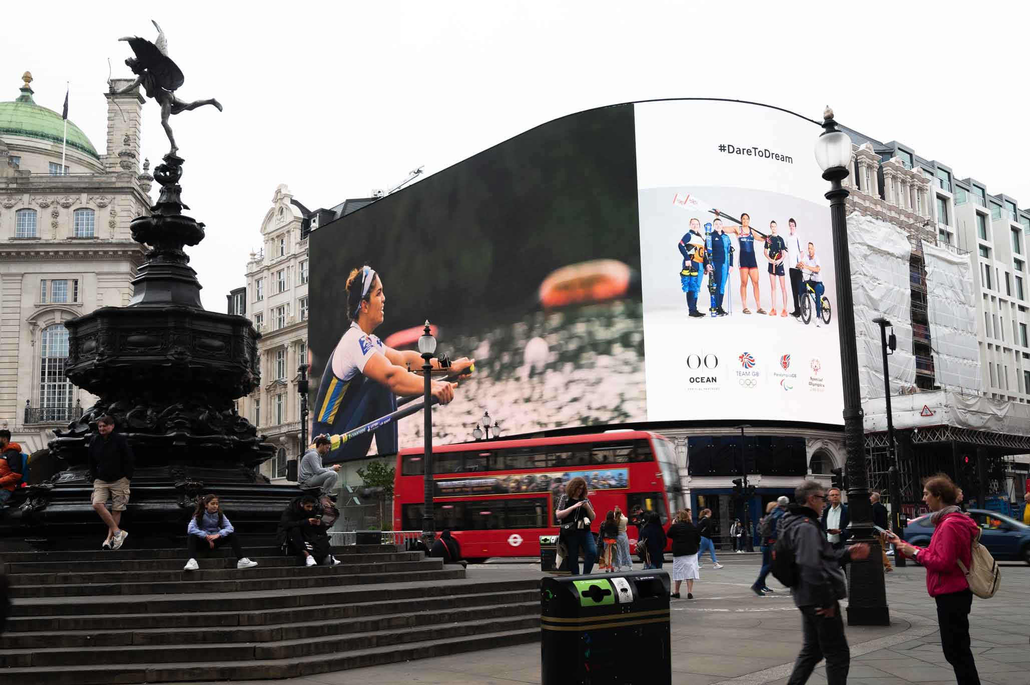 Ocean Outdoor #DareToDream campaign in Piccadilly Lights, London