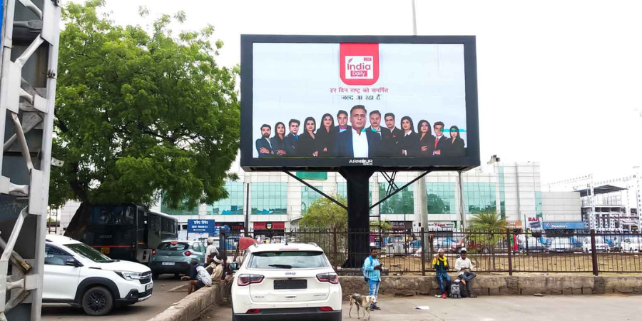 India daily news DOOH campaign with caption 