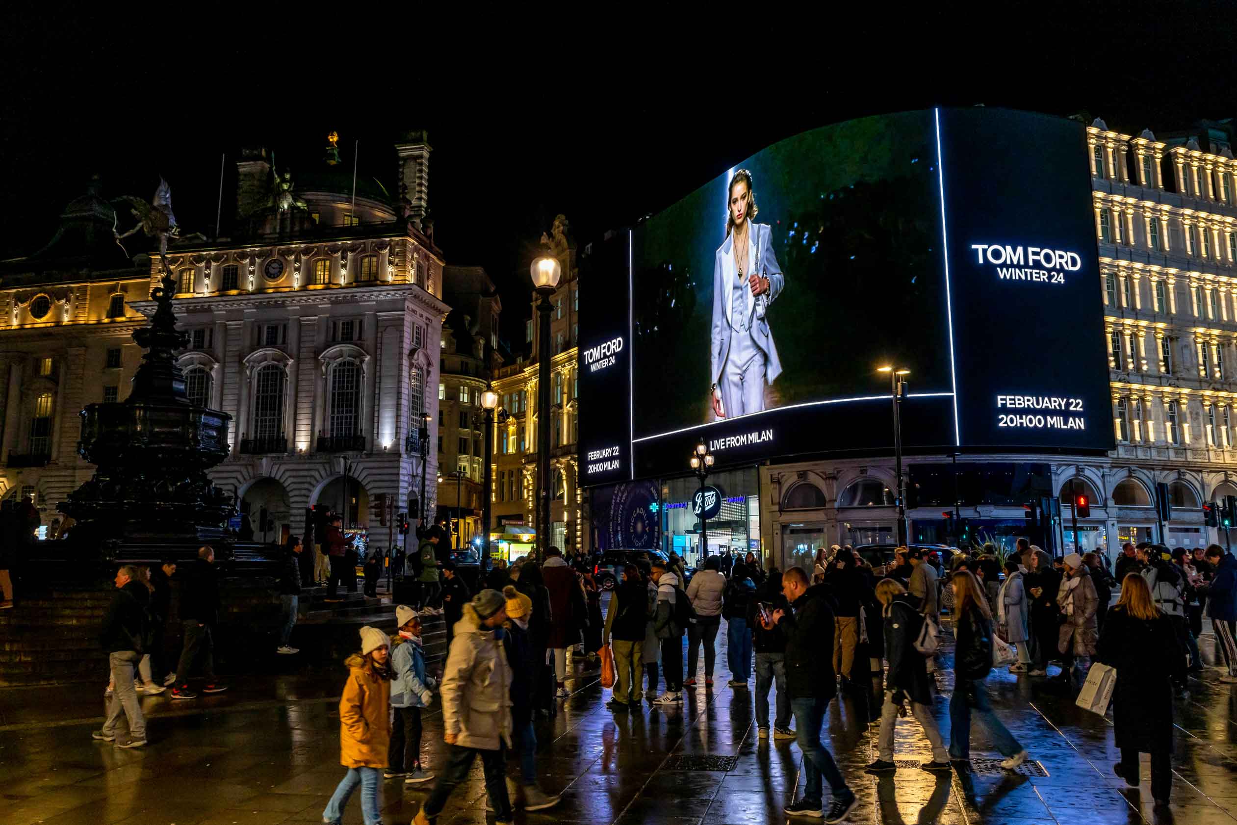 DOOH Campaign of Tom Ford from Milan Fashion Week