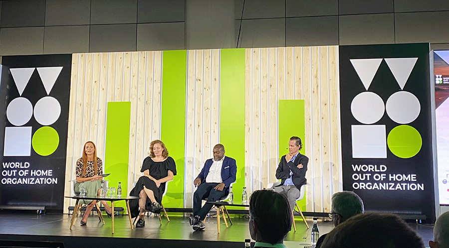 (L-R) Jorja Wilkins, well known OOH business leader in South Africa; Megan Sayle, Head of Strategy, Carat South Africa, Dele Odugbemi, Chief Revenue Officer, JCDecaux Africa; Mathieu Verbraken, Business Development Manager for Middle East, Africa and Western Asia, Daktronics