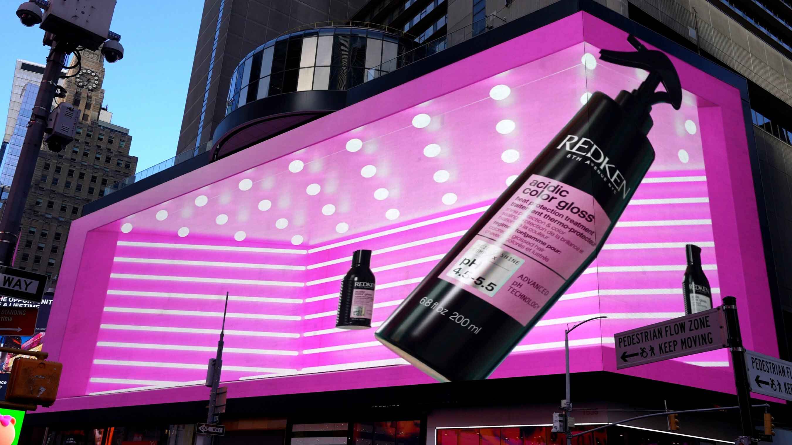 Redken 3D Billboard campaign at Times Square, New York