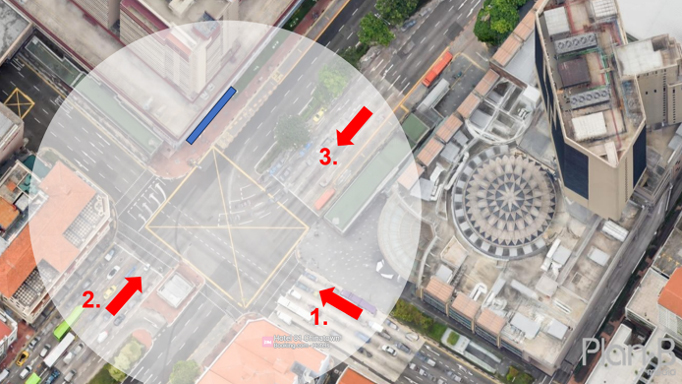 Visibility zone example:<br>Counting stations at viewable traffic flows<br>Specific exposure at individual panel