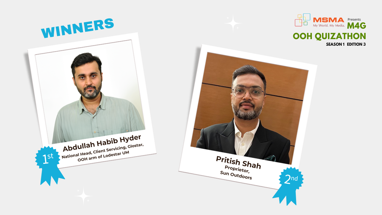 Abdullah Hyder bags top prize in 3rd M4G OOH Quizathon contest, Pritish Shah is runner up
