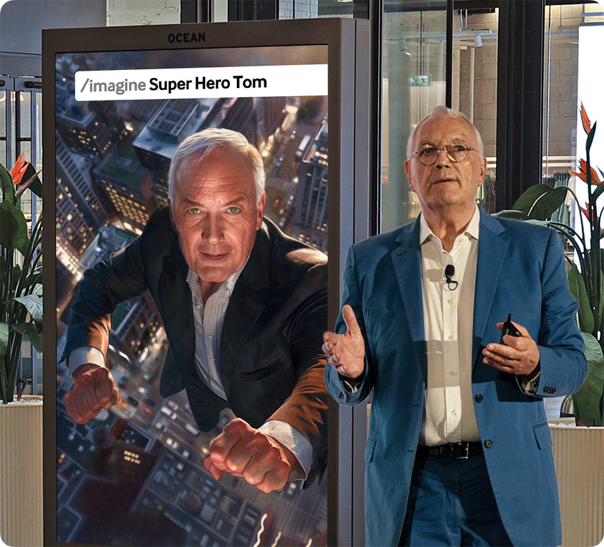 Image b. AI animation featuring WOO President Tom Goddard