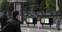 TV-size digital billboards straddle San Francisco streets