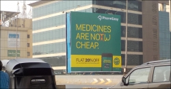 PharmEasy delivery app writ large on OOH formats