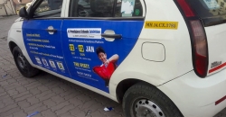 Educationista hops onto cabs to promote expo in Pune