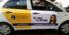 HP, Sharda University ride high on cab branding