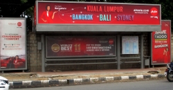 Check out Air Asia destinations on Bengaluru street furniture