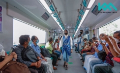 Kochi Metro salutes women staff with ramp walk in train