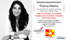 Prerna Mehra, Creative Director & Head of Design, MullenLowe MENA, Dubai to speak on creativity & OOH at OAC 2022