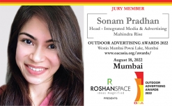 Sonam Pradhan, Head - Integrated Media & Advertising, Mahindra Rise, part of OAA 2022 Jury
