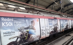 Redmi K50I powered by MediaTek reinforces ‘Live Extreme’ positioning with DMRC Pink Line train branding