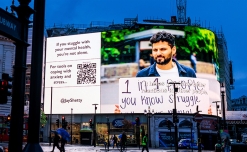 Author Jay Shetty marks World Mental Health Day on Piccadilly Lights