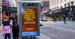 Apparel brand Bombas returns to OOH in NYC with messages about homeless people