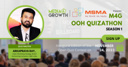 Media4Growth launches 1st online live OOH Quiz, show to be conducted by brand marketer Arakaprava Ray on Nov 24, 2023