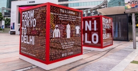 UNIQLO’s unmissable cubical OOH presence