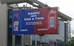 Harpic makes an OOH splash with'twin' offerings