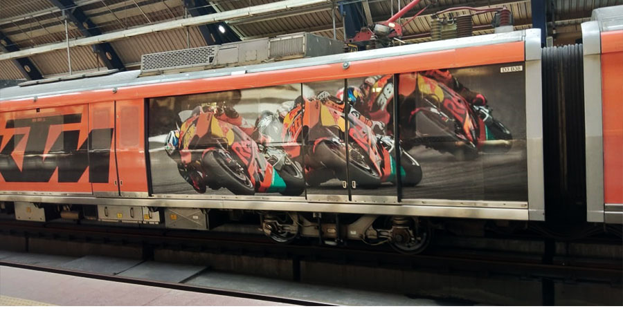 KTM Bikes rides high on train wrap branding