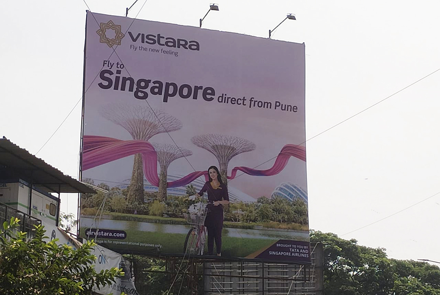 Vistara airlines OOH campaign in Pune