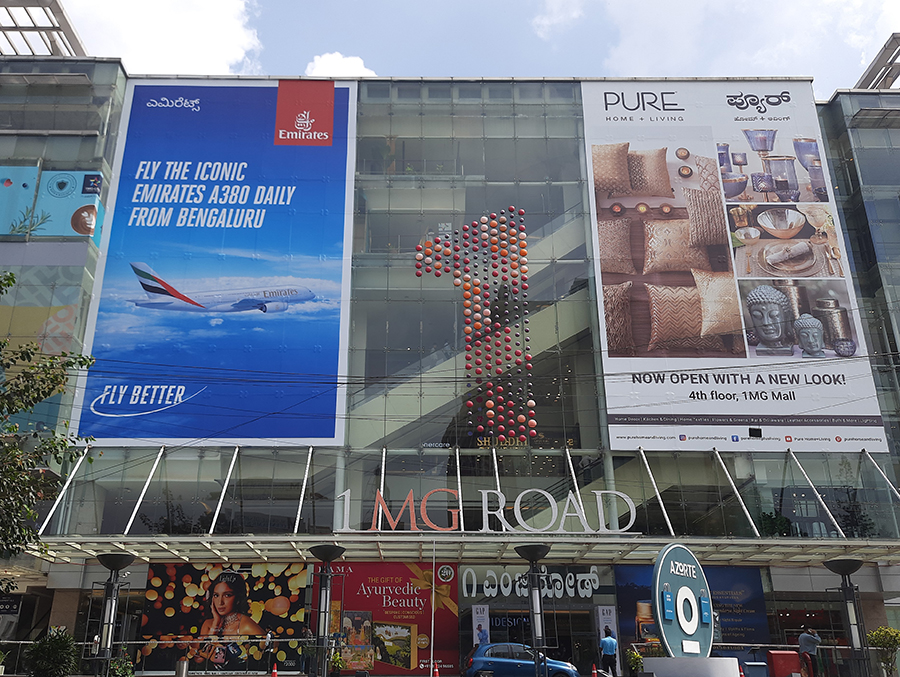 Airline Emirates OOH campaign, at 1MG mall, Banglore