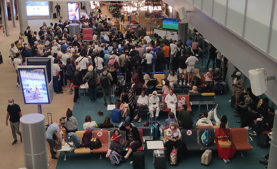 FIFA World Cup Live action at Mauritius airport