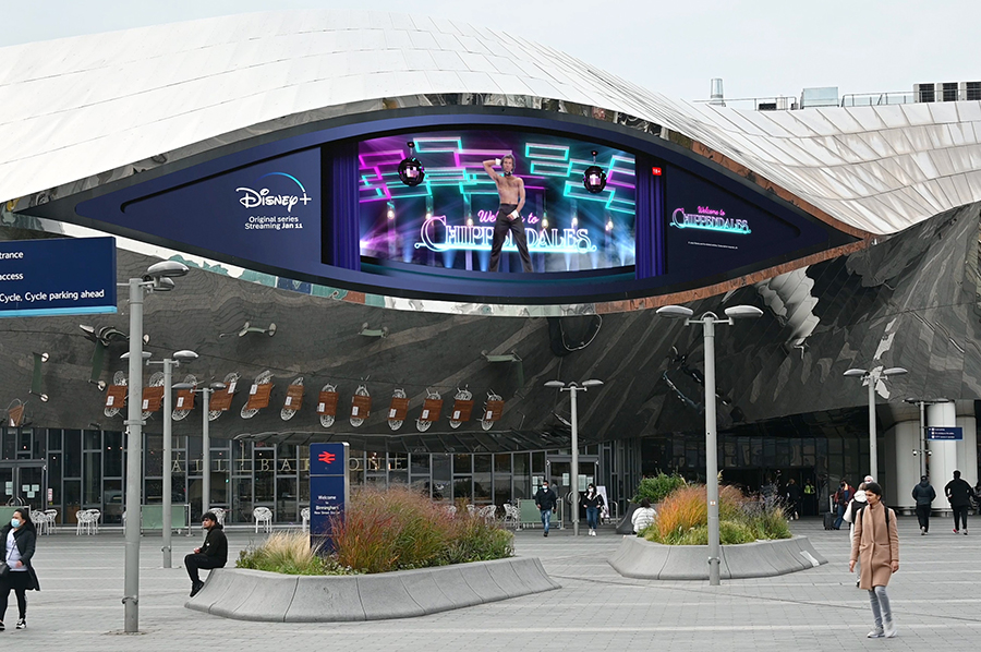 DOOH campaign for 'Welcome to Chippendales' TV show on Disney+