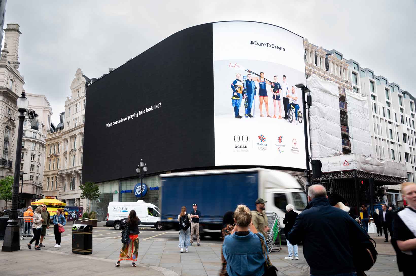 Ocean Outdoor #DareToDream campaign in Piccadilly Lights, London