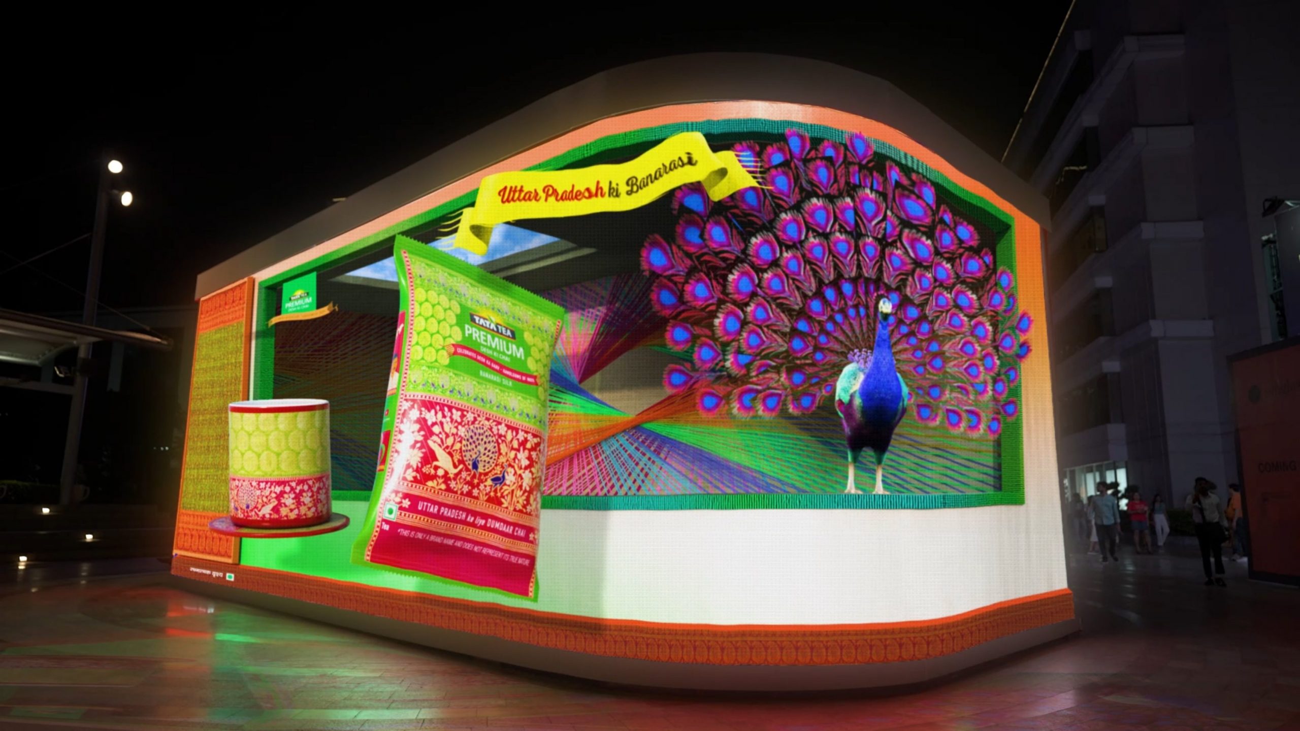 Tata Tea Premium anamorphic OOH installation by Inventech, a Laqshya Media Group company