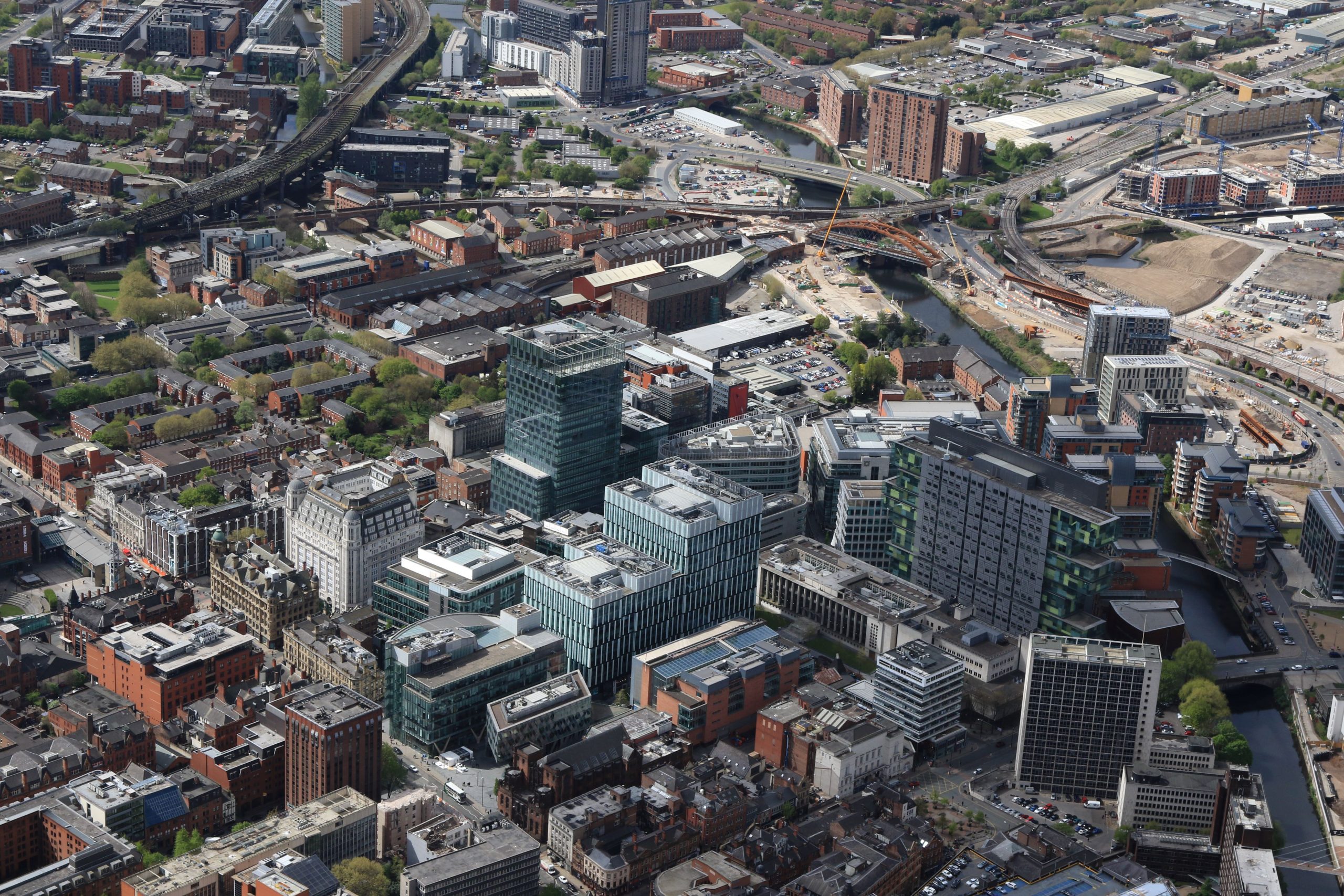 An aerial view of Manchester