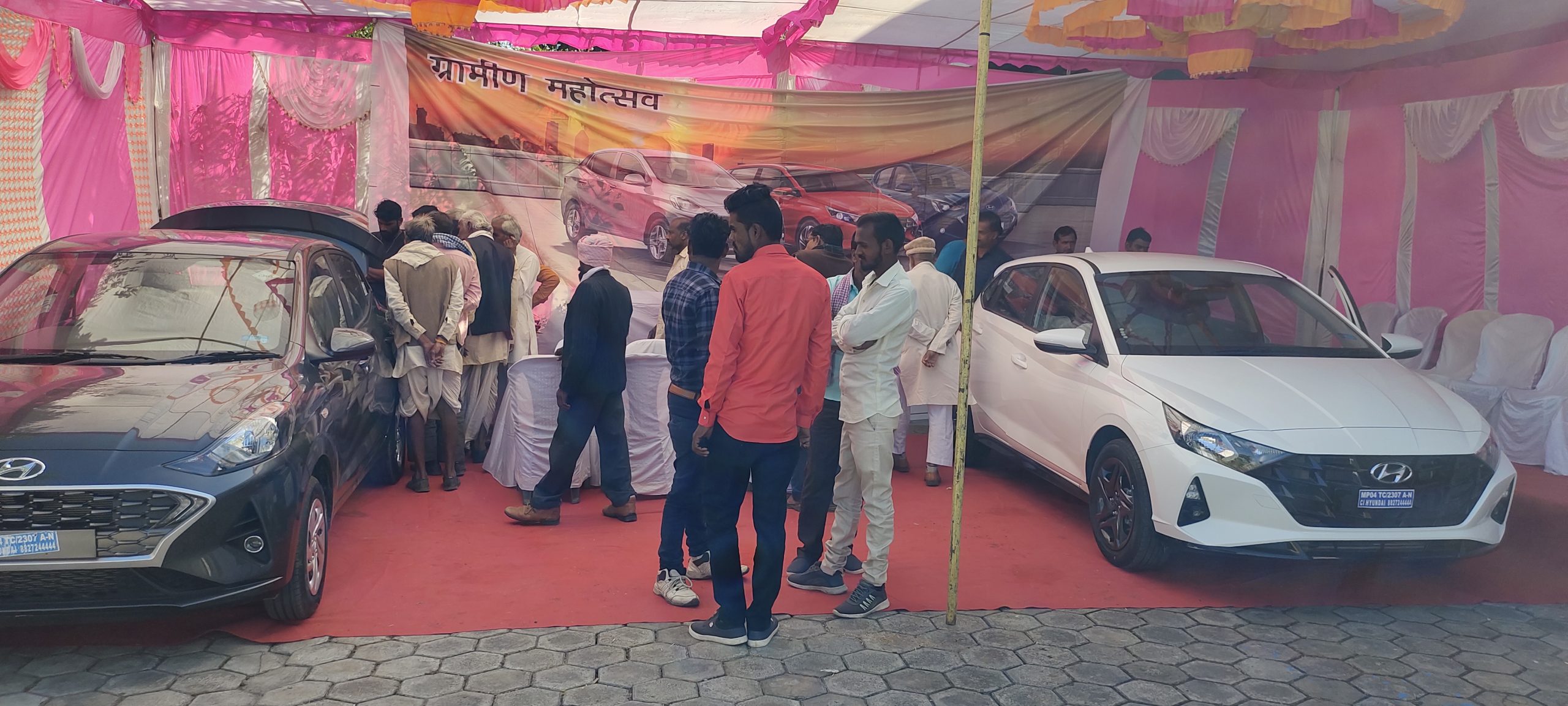 Engaging farmers in rural area at Hyundai Car display