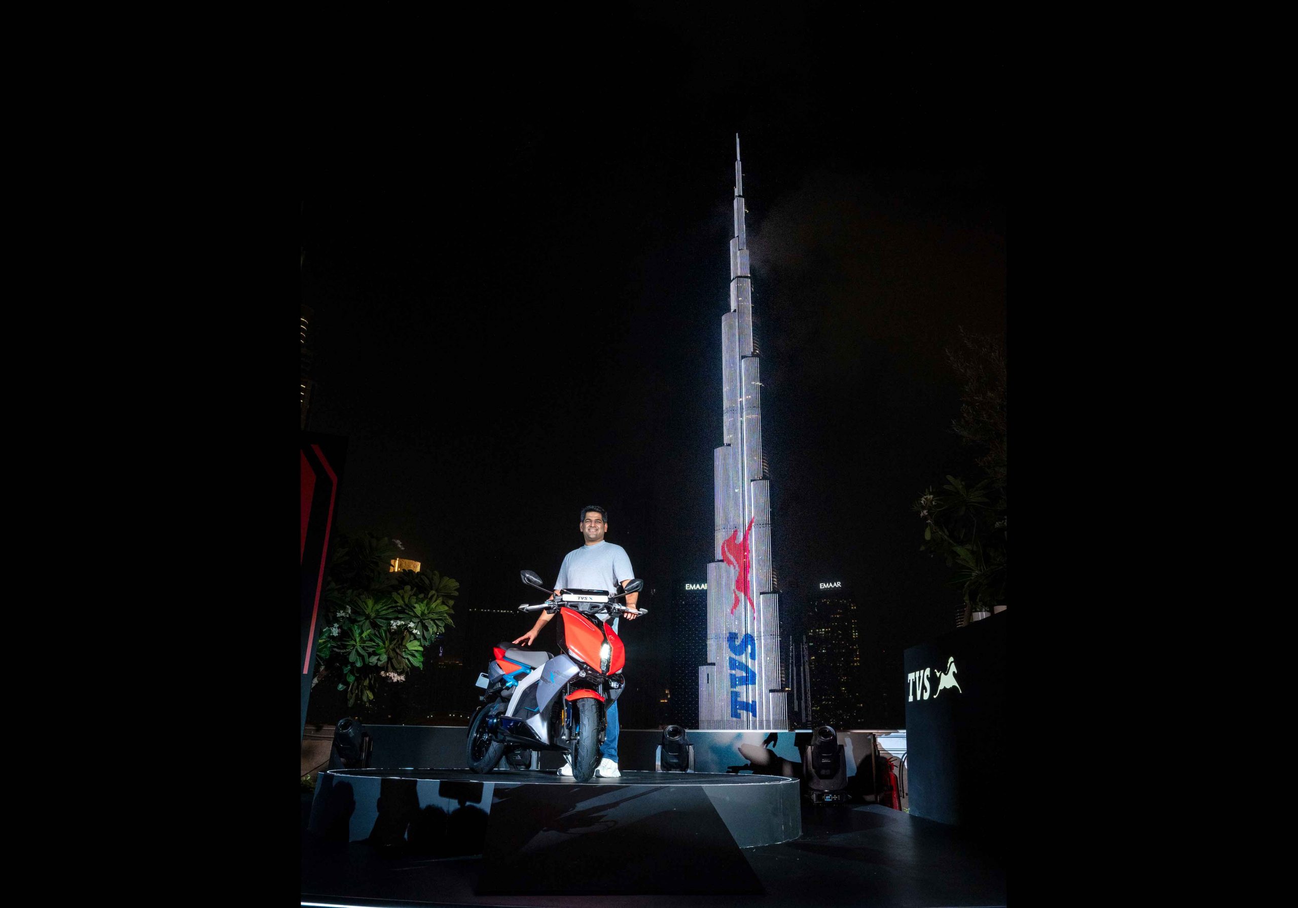 Mr. Sudarshan Venu, MD, TVS Motor Company with the newly launched TVS X in Dubai last month.