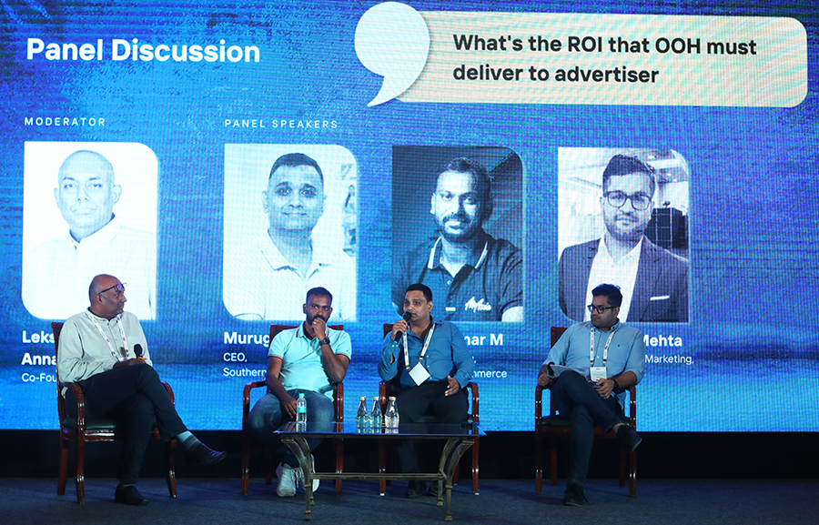 (L to R): Lekshumanan Annamalai, Co-Founder, Coral Media, Ranjit Kumar M, Head - Marketing, Digital and E-Commerce, Air India Express, Murugan S, CEO, Southern Health Foods and Himanshu Mehta, Director - Growth Marketing, Beepkart 