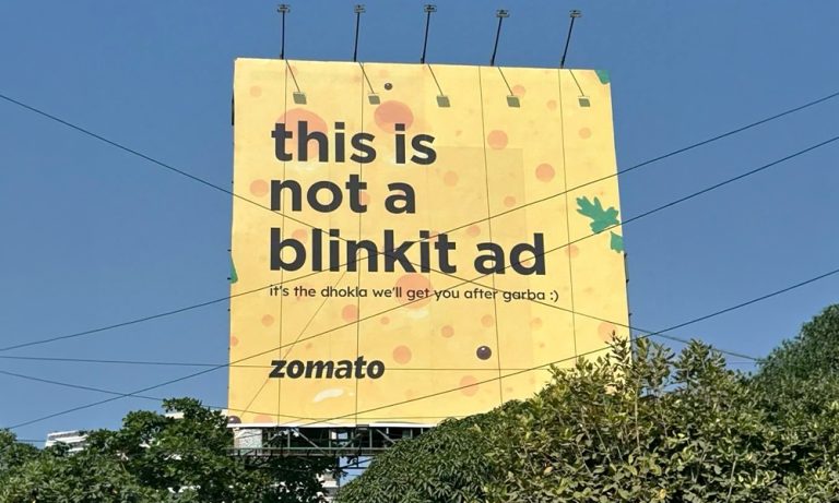 Zomato serves up a Garba-inspired OOH twist with a ‘not a Blinkit ad ...